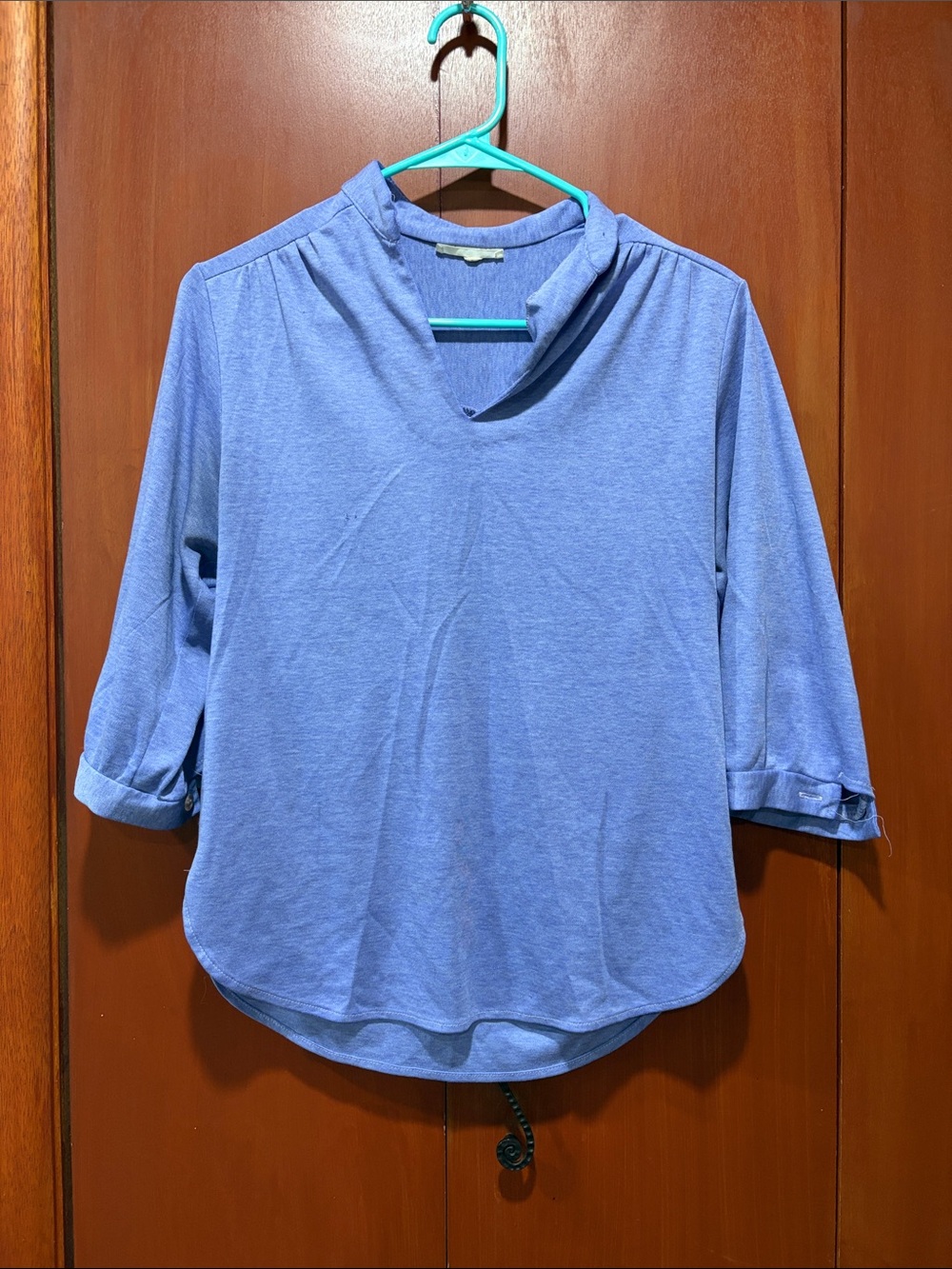 Relaxed V-Neck Tunic Top in Soft Lavender